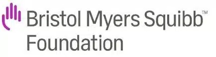 Bristol Myers Squibb Foundation logo with a purple hand icon and text.