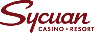 Sycuan Casino Resort logo in maroon script font.